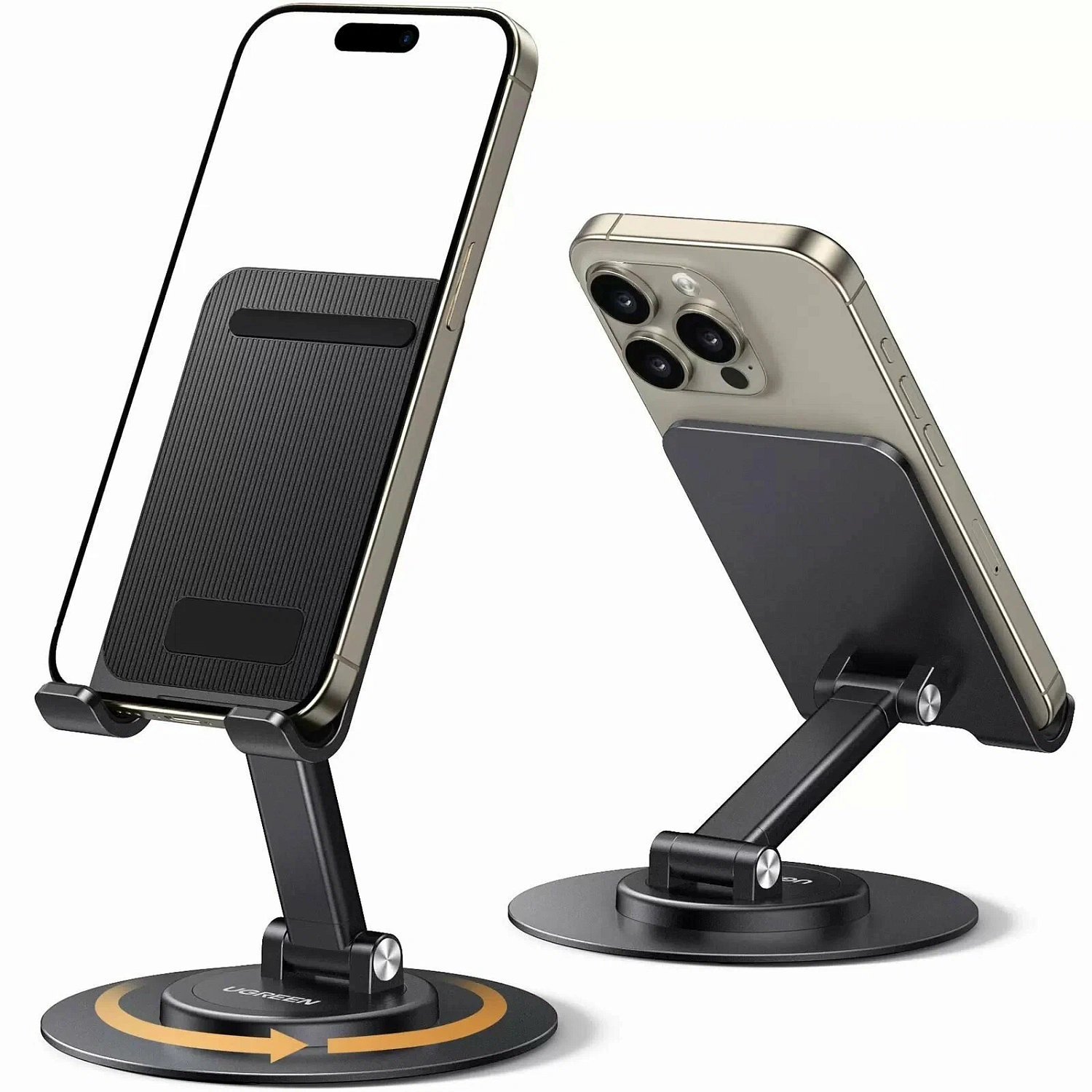 35152 Подставка для телефона складная UGREEN LP805 Swivel&Foldable Multi-Angle Phone Stand. Цвет: черный